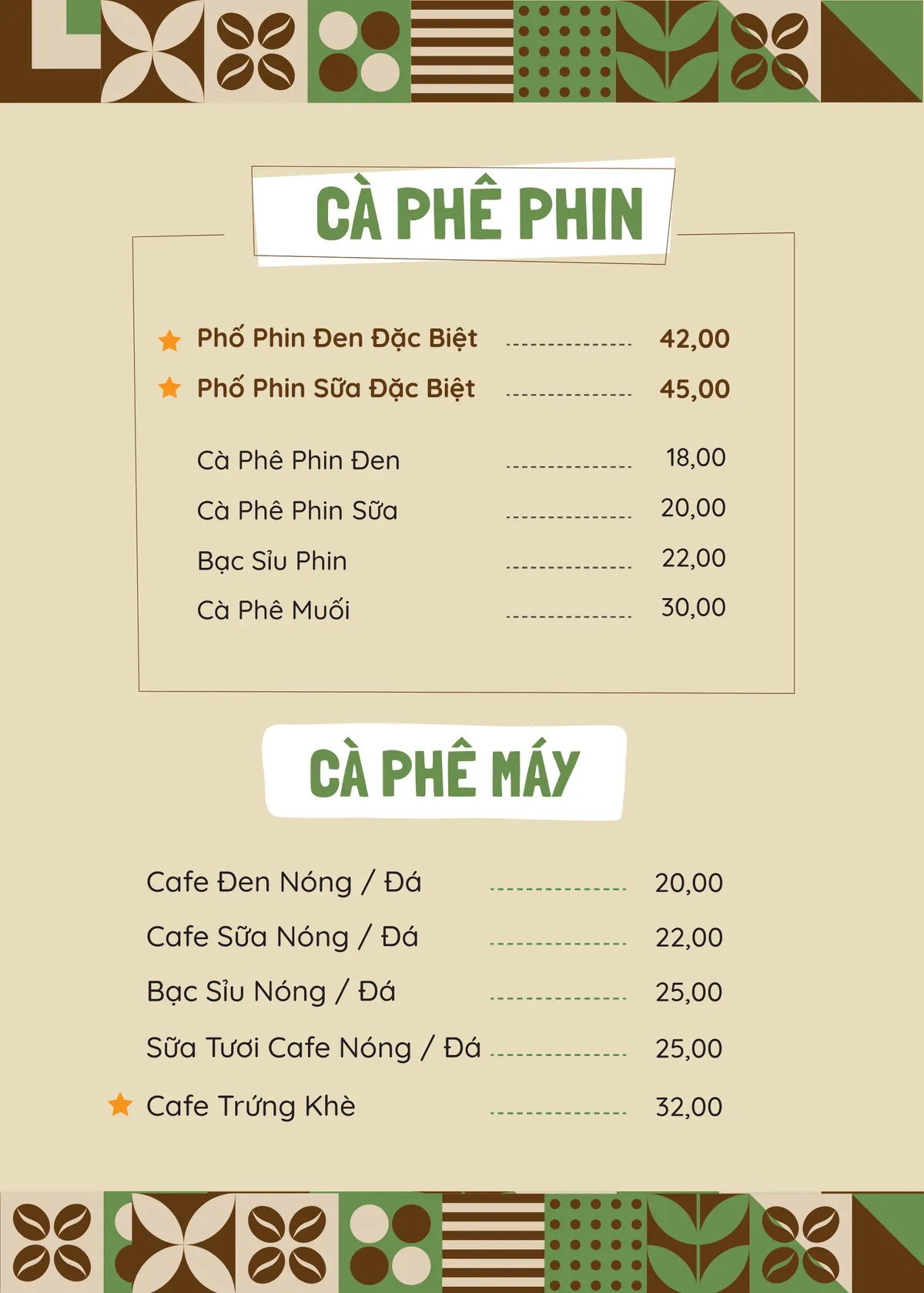 Menu Phố Coffee – trang 2