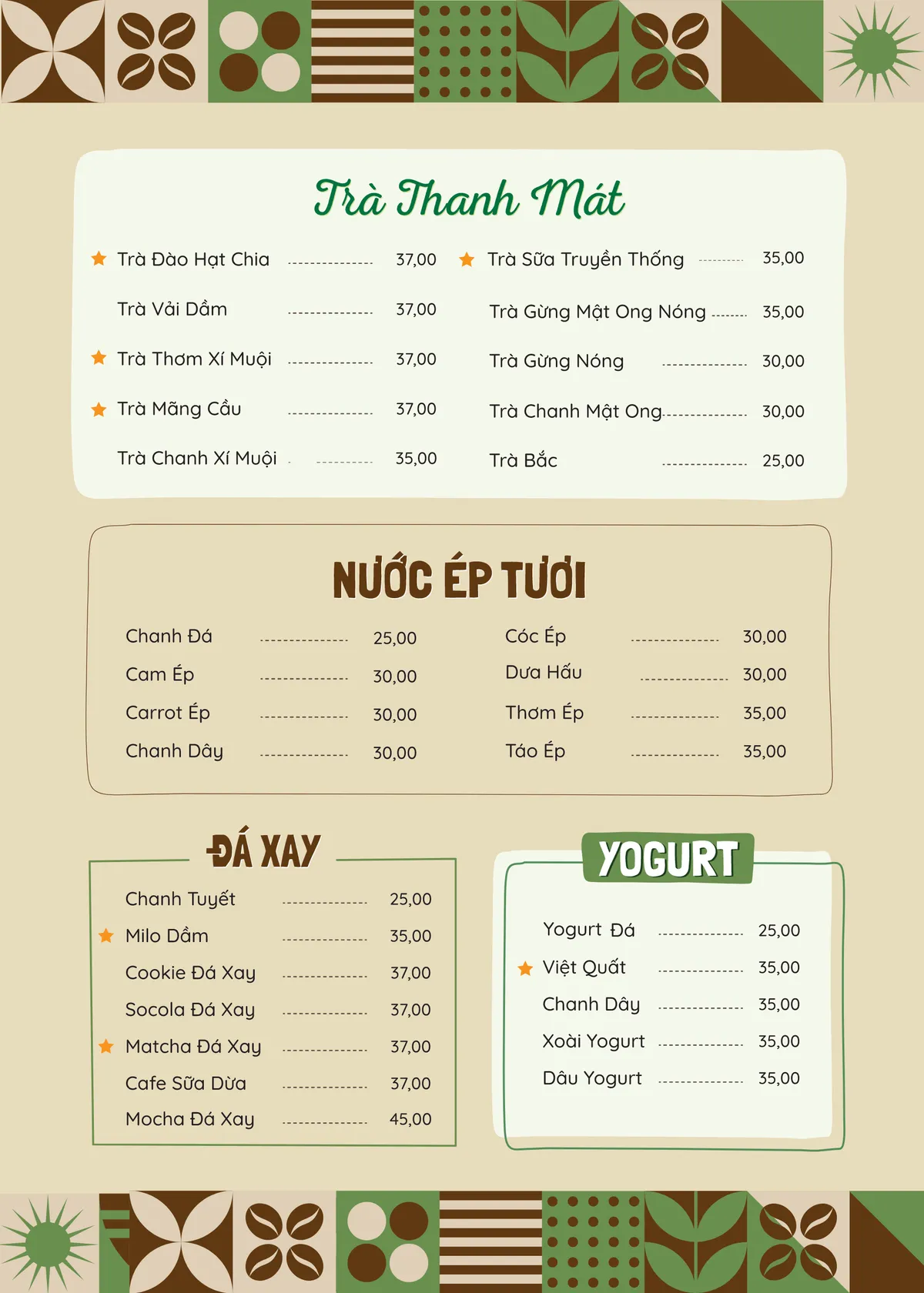 Menu Phố Coffee – trang 3
