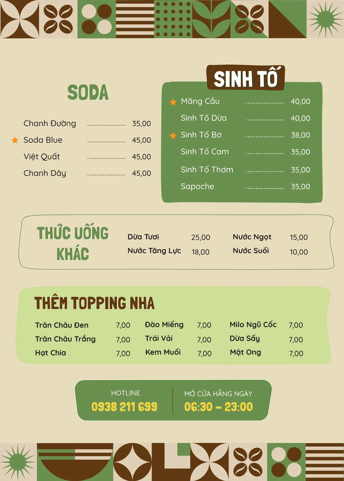 Menu Phố Coffee – trang 4